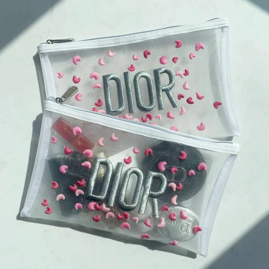dior-mesh-embroidery-pouch-bag-พร้อมส่ง