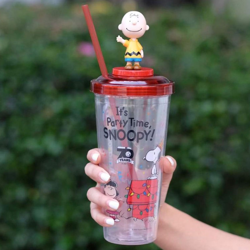 [พร้อมส่ง/มือหนึ่ง] แก้ว Café Amazon x Snoopy ลาย Party in House (ชาลี
