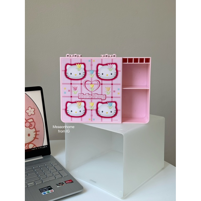 hello-kitty-jewelry-box-vintage-sanrio-1999-กล่องใส่ของคิตตี้-กล่องคิตตี้-ตลับกระจกคิตตี้-กล่องเก็บเครื่องประดับคิตตี้