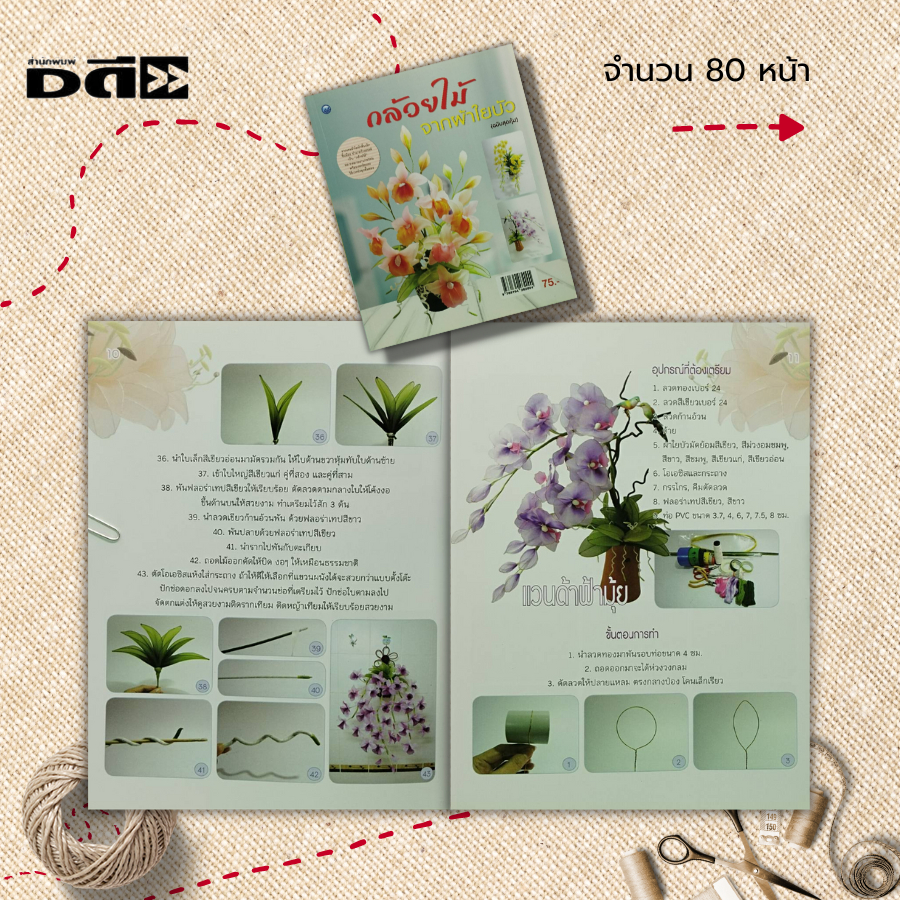 หนังสือ-กล้วยไม้จากผ้าใยบัว-ฉบับสุดคุ้ม-ศิลปะ-งานฝีมือ-งานประดิษฐ์จากผ้าใยบัว-การประดิษฐ์ดอกไม้-มาดามชมพูนุช