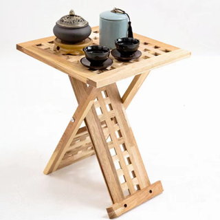 【2 ขนาด】โต๊ะไม้ตารางที่เป็นของแข็งโต๊ะกาแฟพับเรียบง่ายระเบียงระเบียงตารางขนาดเล็กโต๊ะกาแฟแบบพกพา
