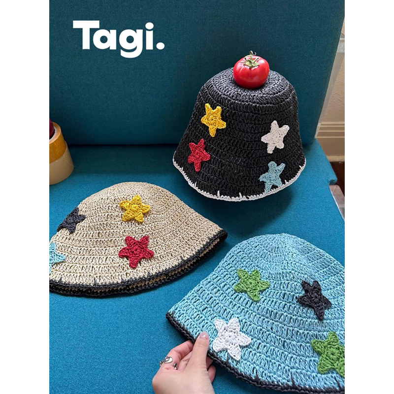 pre-order-tagi-star-gardener-hand-knitted-straw-hat-หมวกถัก