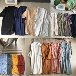 ภาพขนาดย่อของภาพหน้าปกสินค้าK.shirtitem - Cotton Linen - คอจีนแขนสั้น จากร้าน k.shirtitem บน Shopee