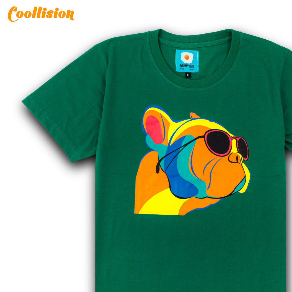 coollision-เสื้อยืดสกรีนลาย-น้องหมาแว่นดำ-เสื้อสกรีนลายหมาเฟรนช์บูลดอก-unisex