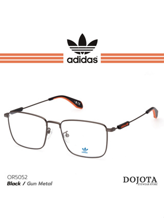 กรอบแว่นตา Adidas Original รุ่น OR5052-F-015 สีเทาเข้ม (Gun Metal / Black) ทรงเหลี่ยมใหญ่  แบรนด์ลิขสิทธิ์แท้
