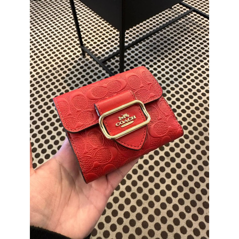 COACH Small Morgan Wallet In Colorblock Signature Canvas With Rivets ...