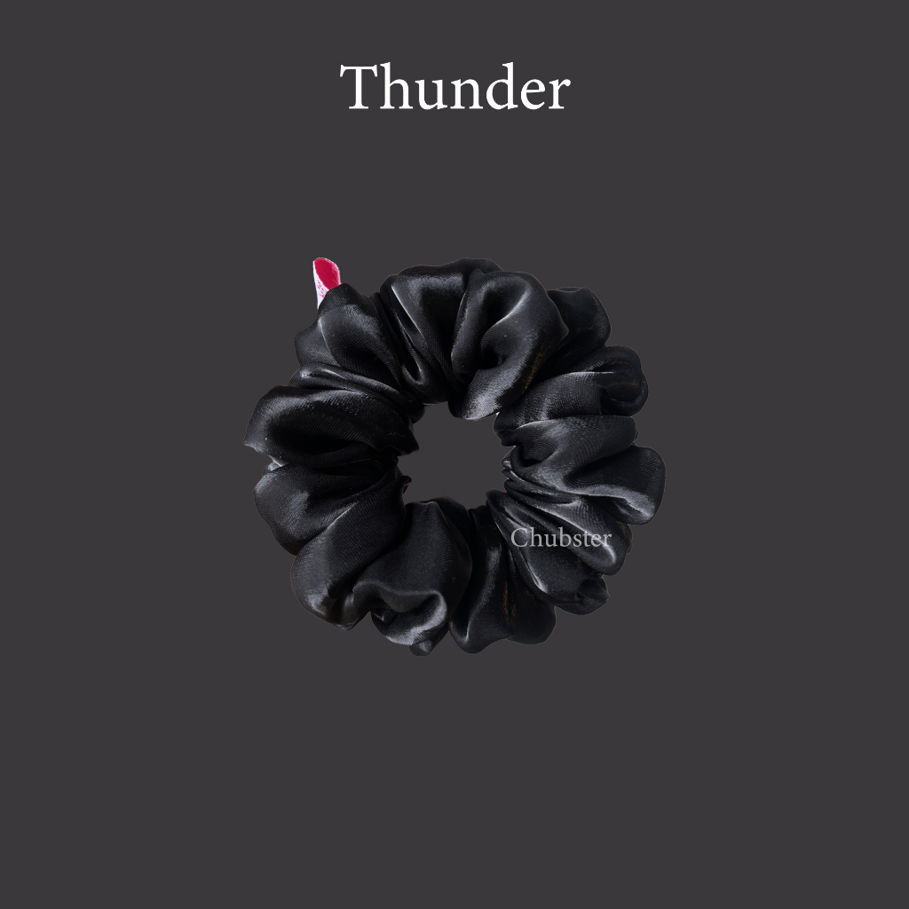 thunder-ยางรัดผมผ้าซาติน-เงา-satin-scrunchies-ยางมัดผม-ยางรัดผมโดนัท