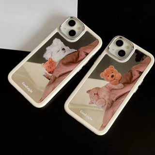 💲คูปองเคลม💲 case for iphone 11 12 หมีน้อย เคส 14 13 12 11 pro max กระจกเงา สวยงามและสไตล์ สไตล์มินิมอล