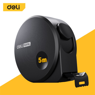 Deli ตลับเมตร ตลับเมตรพกพา วัสดุเคลือบดำ มีตัวล็อค มี 3 สี ความยาว 2 ขนาดให้เลือก Steel Measuring Tape