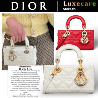 ถูกที่สุด ของแท้ 100%/ดิออร์Dior LADY D-JOY Women/Shoulder Bag กระเป๋าสุภาพสตรี/ร่อซู้ล