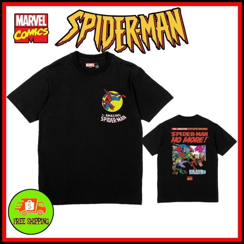 เสื้อmarvel-ลาย-spider-man-สีดำ-mx-155