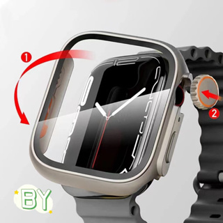 เคสนาฬิกาข้อมือ PC กระจก สําหรับ Apple Watch 40 มม. 41 มม. 45 มม. 44 มม. iWatch8 7 es 6 5 4 เคสกระจก iwatch