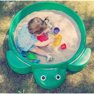 กระบะทรายขนาดใหญ่  Little Tikes Turtle Round Sandbox  ลายลุงเต่าเขียว หลังตุง