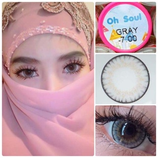 คอนแทคเลนส์รุ่น Oh soul  By Kitty Kawaii สีเทา/ตาล Gray/Brown มีค่าสายตา (0.00)-(-10.00)