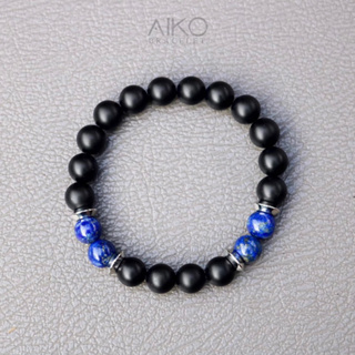 รุ่น STONE MIX LOVE (Matte Onyx / Lapis Lazuli สร้อยข้อมือหินนำโชค