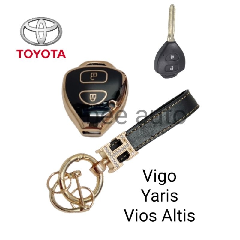 เคสกุญแจรถ-tpu-ตรงรุ่น-toyota-vigo-vios-yarisพร้อมพวงกุญแจ