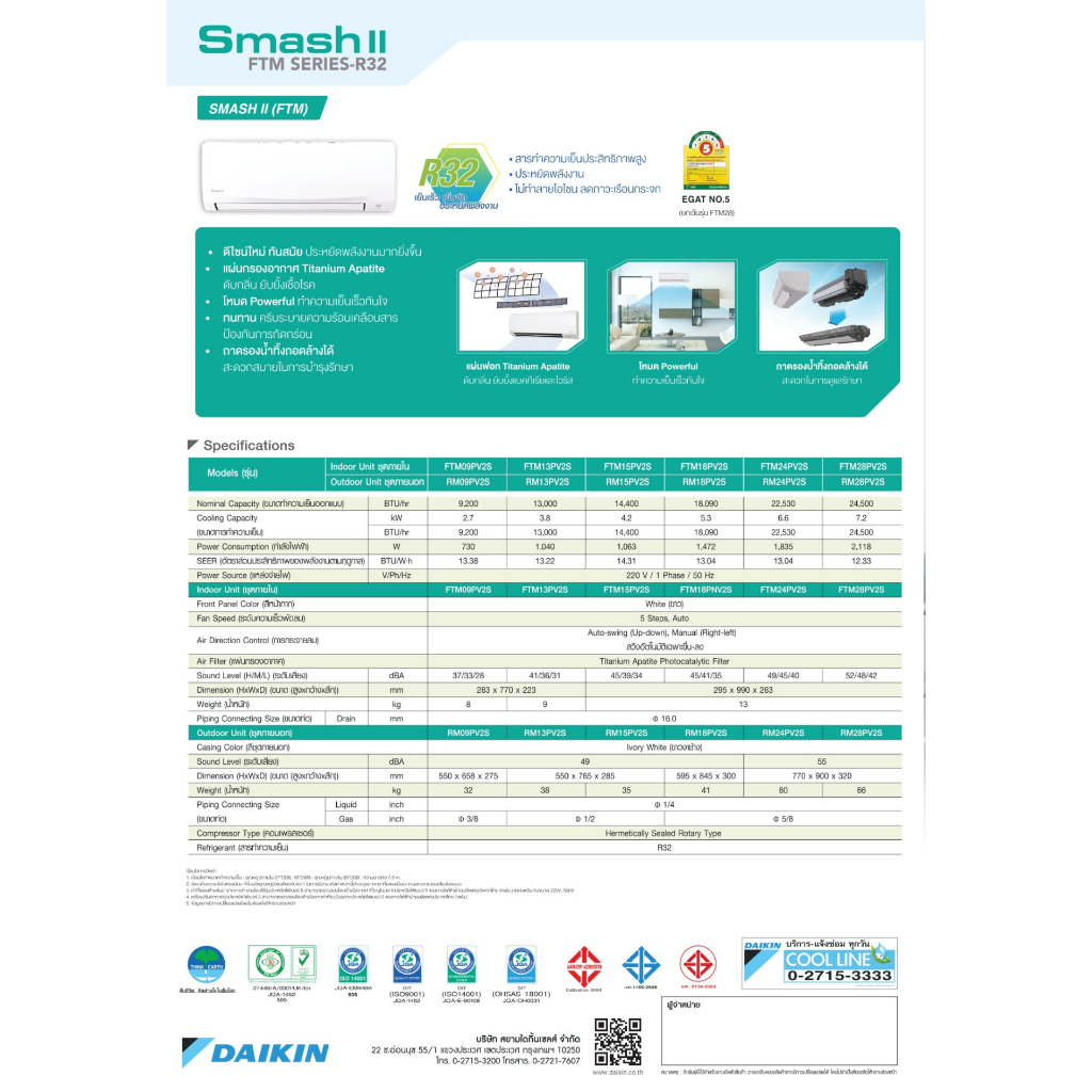 daikin-เฉพาะเครื่อง-ผ่อน0-นาน10เดือน-เครื่องปรับอากาศ-ไดกิ้น-แอร์บ้าน-20000-btu-รุ่น-smashii-ธรรมดา