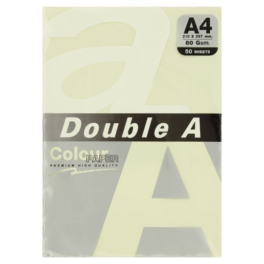 double-a-colour-paper-a4-กระดาษสี-คละสีอ่อน-80gsm-แพ็ค-50
