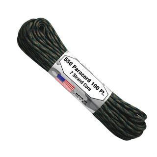 Parachute Cord Woodland Camo 100 ft