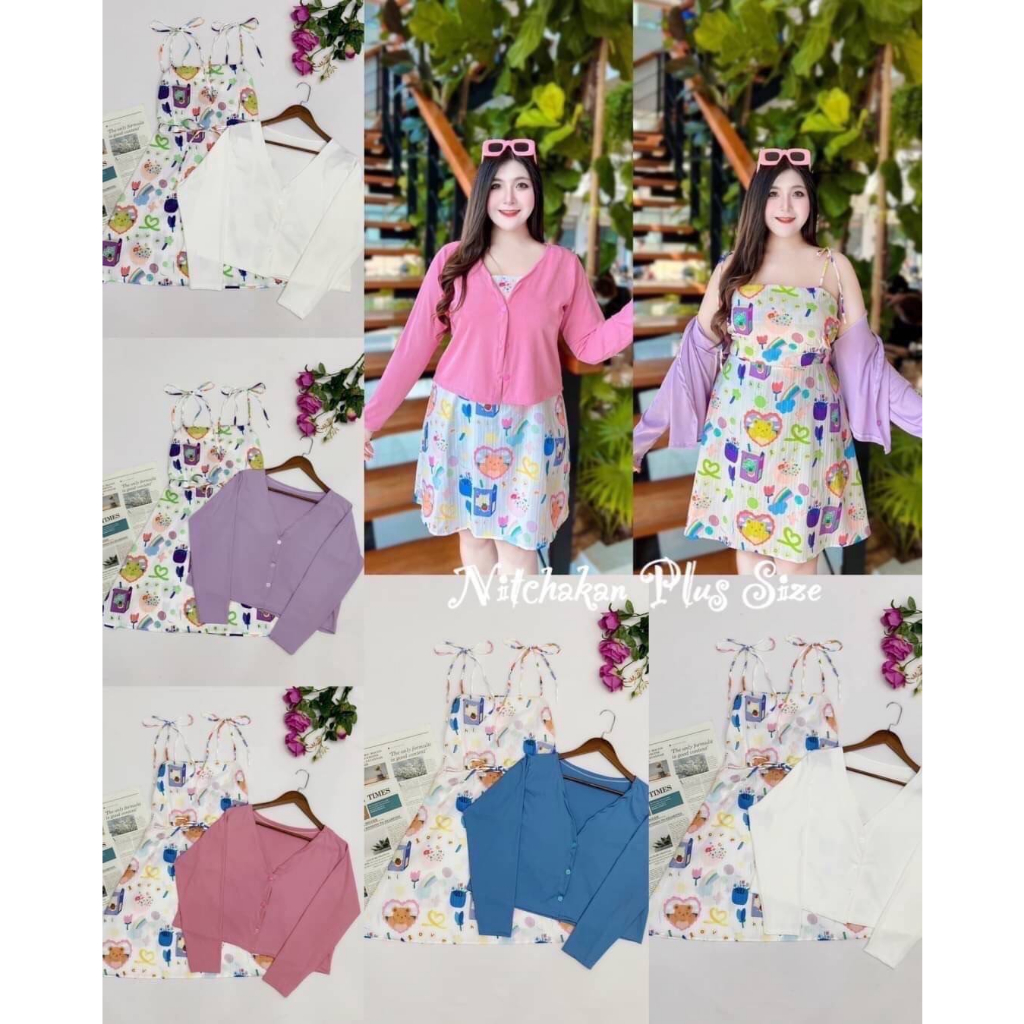 plussize-เดรสคนอ้วน-l-40-46-xl-48-56-สม๊อคหลัง-ยาว-36-42-แล้วแต่ผูกเชือก