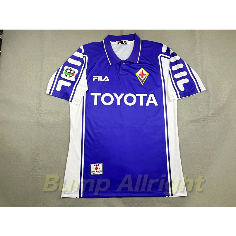 retro-เสื้อฟุตบอลย้อนยุค-vintage-ฟิออเรนติน่า-fiorentina-1998-toyota-9-batistuta-10-rui-costa-เสื้อเปล่า