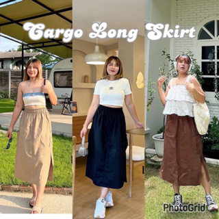 Cargo Long skirt🍑 กระโปรงยาวทรงคาโก้กระเป๋าข้างสุดเก๋ เอวสม๊อครอบ