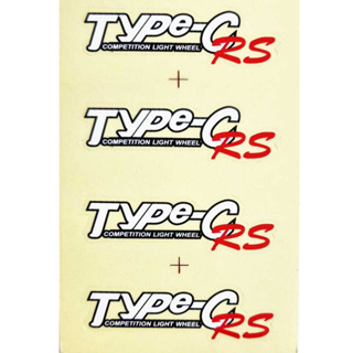 SSR TYPE C RS พื้นใส ตัวอักษรขาว 1ชุด ติดได้ 4 ล้อ สติกเกอร์สกรีน สติกเกอร์แม็ก สติกเกอร์ล้อ