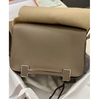 พรี​ ราคา16800 Hermes Geta 20cm chevre ck18 Etoupeกระเป๋าแฟชั่นกระเป๋าสะพาย