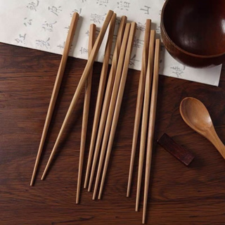 ตะเกียบไม้ด้ามเกลียว 🍜 Threaded chopsticks ตะเกียบไม้ แพ็ค5คู่ ตะเกียบ ตะเกียบไม้แท้ ปลายด้ามเกลียว