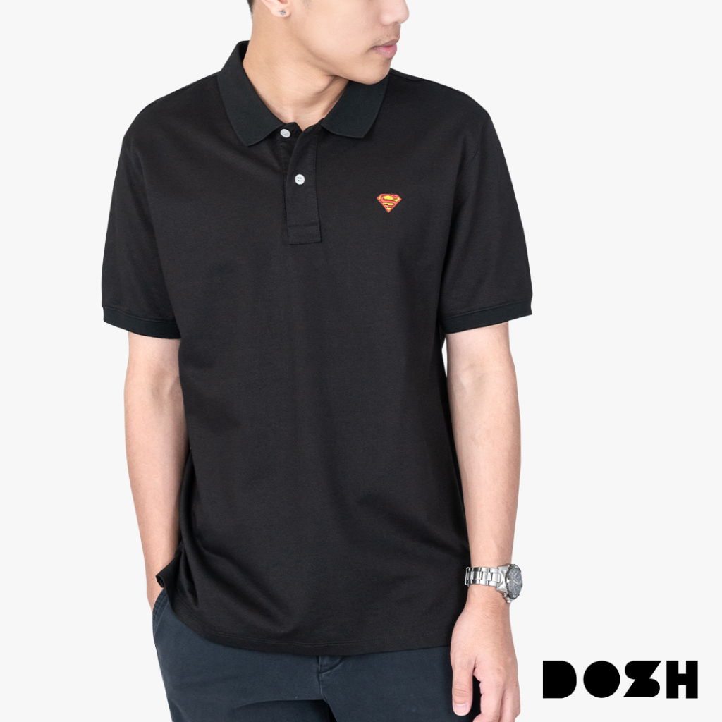 dosh-mens-polo-shirts-superman-เสื้อโปโล-9dsmp5007-bl