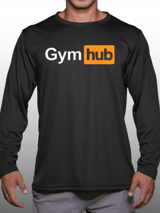 GYM HUB เสื้อแขนยาวนักกล้าม  Men’s Bodybuilding Long Sleeve Athletic Gym Shirt