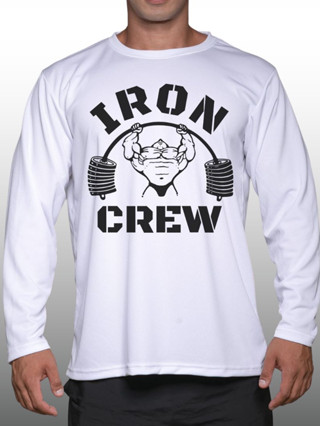 IRON CREW เสื้อแขนยาวนักกล้าม  Men’s Bodybuilding Long Sleeve Athletic Gym Shirt