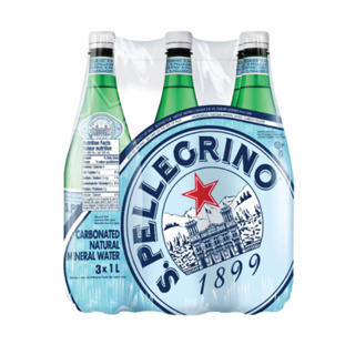 (Sparkling) San Pellegrino 1899 Mineral Water 500ML/1000ML-ซานเพลลีกรีโนน้ำแร่ธรรมชาติอัดแก๊ส  น้ำแร่ธรรมชาติแท้ 100%