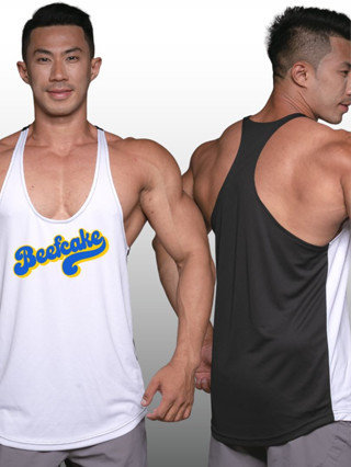 BEEFCAKE เสื้อกล้ามเพาะกายทรงคลาสสิค Bodybuilding Dry Fit Gym Tank Top