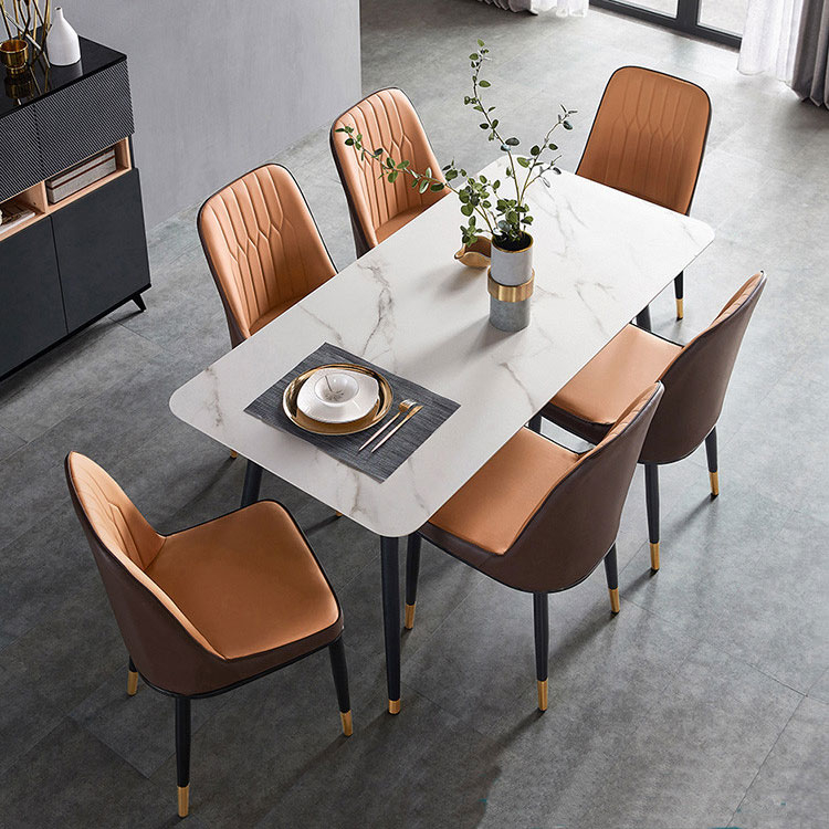 dokkhuen-โต๊ะอาหาร-หินชนวนโต๊ะและเก้าอี้สำหรับใช้ในครัวเรือน-โต๊ะและเก้าอี้หินชนวนสไตล์มินิมอล