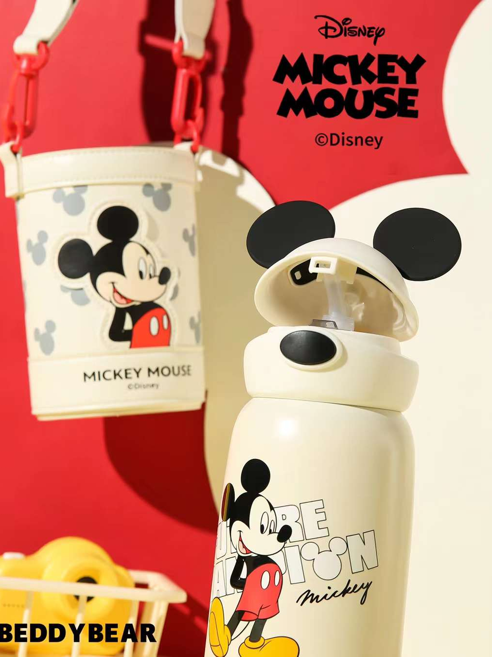 beddybearxmickey-mouse-กระติกน้ำสูญญากาศ-เก็บอุณหภูมิ-พร้อมกระเป๋าหนังนิ่มและสายสะพาย-bb002lmmm-008mm-600-ml