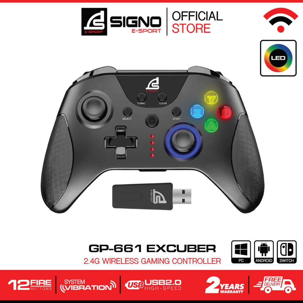 ภาพหน้าปกสินค้าSIGNO E-Sport 2.4G Wireless Gaming Controller รุ่น EXCUBER WC-661 (จอยเกมส์) จากร้าน signoesport บน Shopee