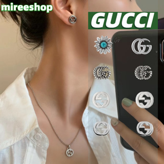 🍒กุชชี่ Gucci ต่างหู Double G Flower Stud Earrings