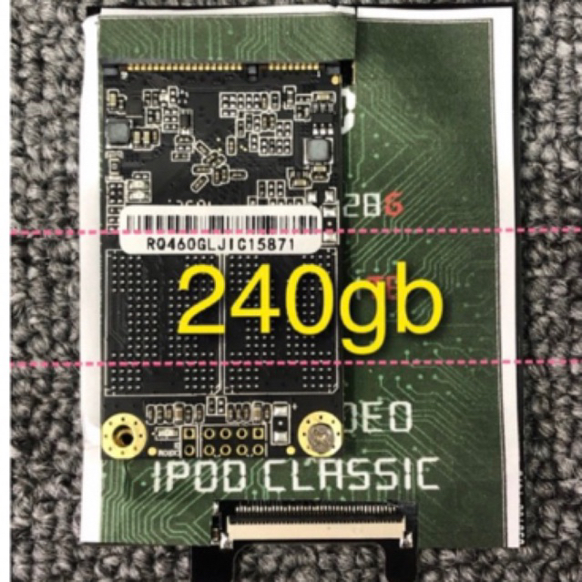 อแดปเตอร์พร้อมssd240สำหรับใส่แทนฮาร์ดดีสเดิมของไอดพอดวีดีโอและไอพอดคลาสสิค-ขนาดความจุ240gb-256gb