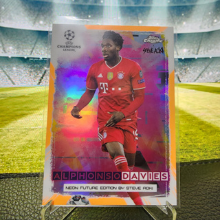 ALPHONSO DAVIES 21/25 การ์ดฟุตบอล 2021-22 TOPPS CHROME X STEVE AOKI