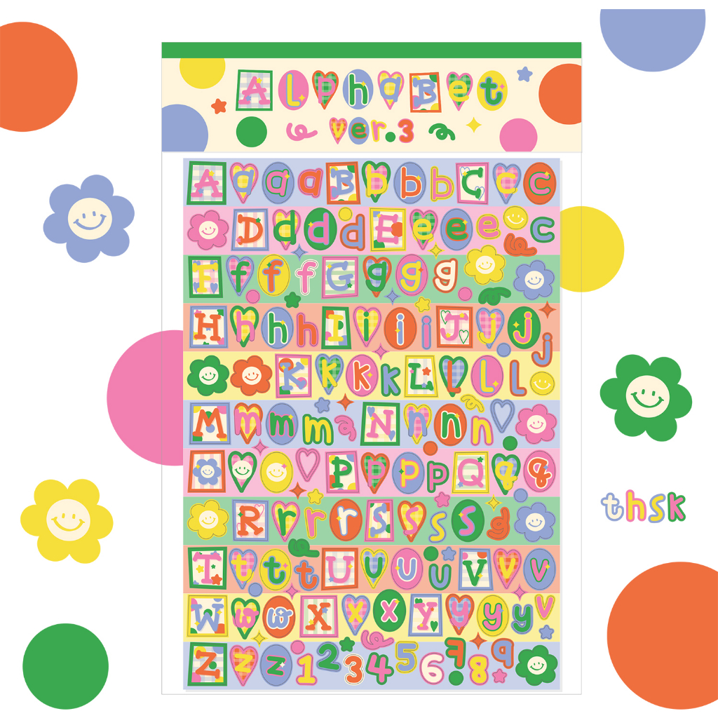 Alphabet Sticker Ver.3 ABC สติ๊กเกอร์อักษรภาษาอังกฤษ | Shopee Thailand