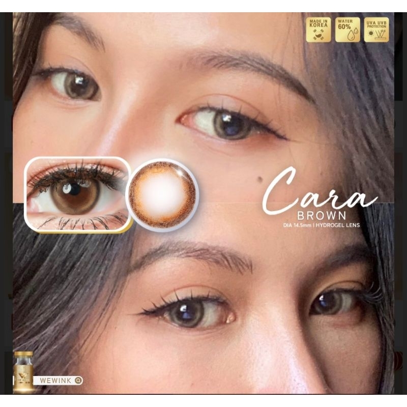 คอนแทคเลนส์-วี-วิ้งค์-ฝาทอง-cara-brown-ค่าอมน้ำ-60-สายตาปกติ-0-00-we-wink