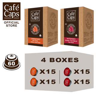 Cafecaps DG 60 CRE - IN - Coffee Nescafe Dolce Gusto MIX 60  Intenso (2 กล่องX 15 แคปซูล) &amp; Cremoso (2 กล่อง X 15 แคปซูล