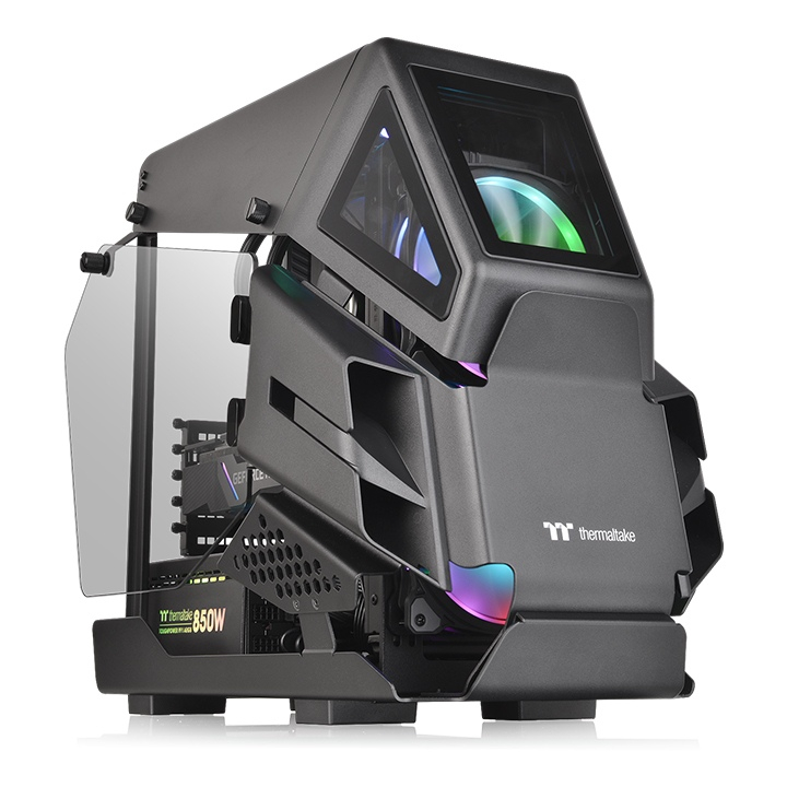 THERMALTAKE AH T200 Turquoise Computer Case m-ATX mATX Tempered Glass*2 ...