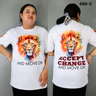 660# 4 ลาย เสื้อยืดไซส์ใหญ่ สกรีนลาย หน้า-หลัง M-2XL