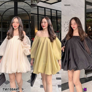 TW18644 Dress เดรสสั้น เดรสสั้นทรงบอลลูน