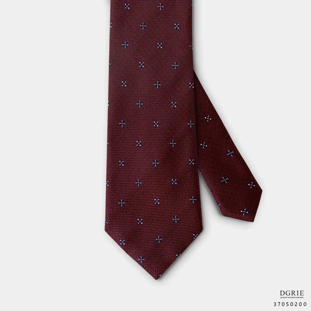 navy-flower-on-red-madras-3-inch-necktie-เนคไทสีแดงลายดอกไม้สีกรม