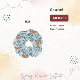 BabenistA Spring Bunnies: B21/B22  Scrunchie Tiffany Blue/ Beige