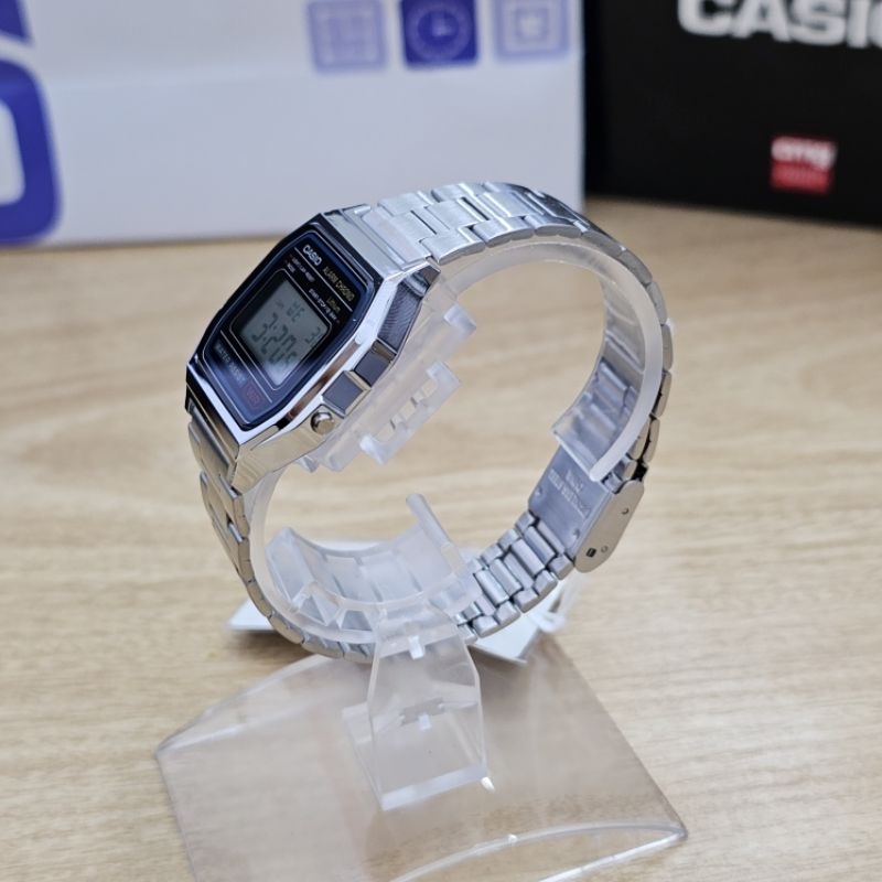 ของแท้-casio-นาฬิกาข้อมือ-รุ่น-a158wa-1df-สายสแตนเลส-รับประกันศูนย์-cmg-1-ปี