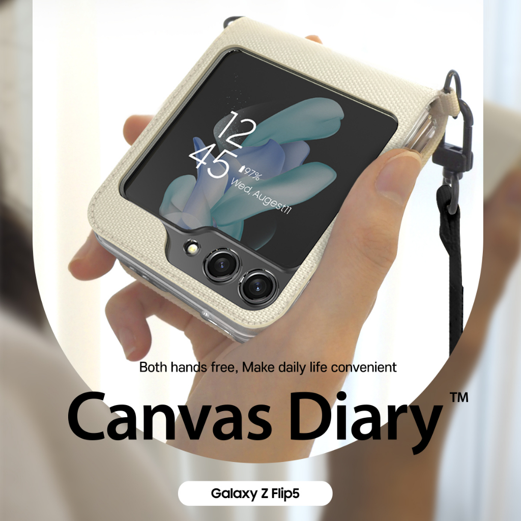 araree-canvas-diary-เคสสำหรับ-samsung-galaxy-z-flip-5-จำหน่ายเฉพาะตัวเคส